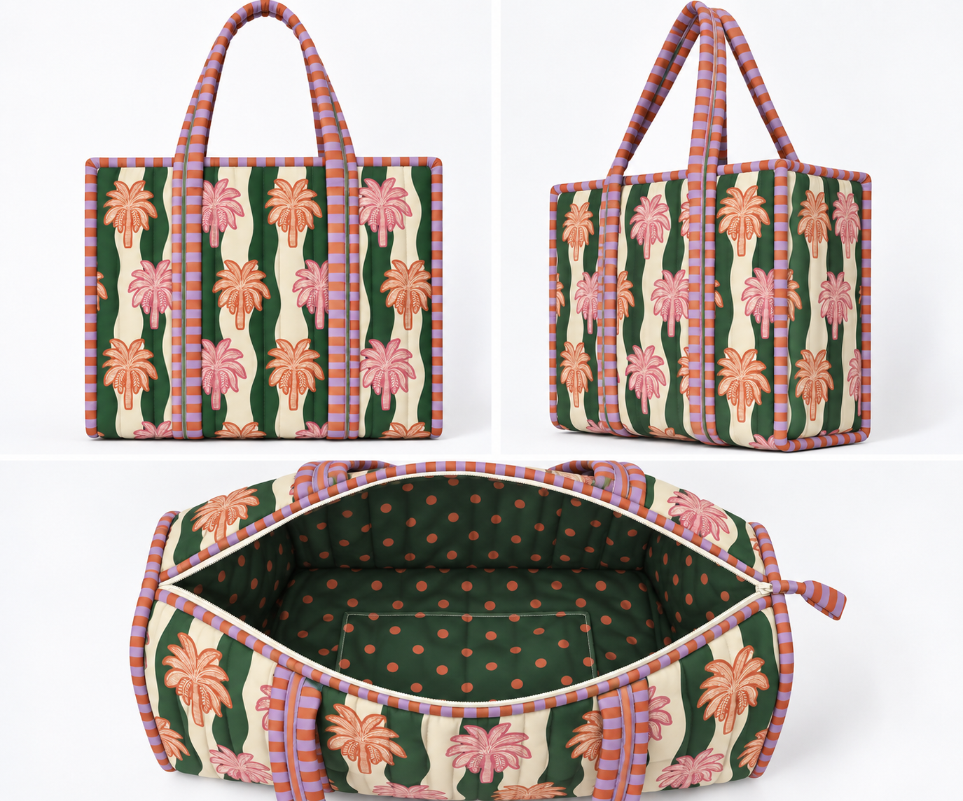 Bolso Palmeras Acolchado
